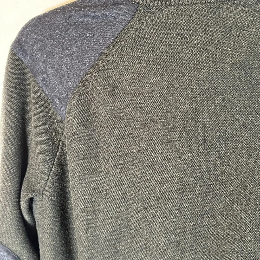 Banana Republic Dark Olive Green Wool Blend Zip Up Cardigan Sweater Sz Lg